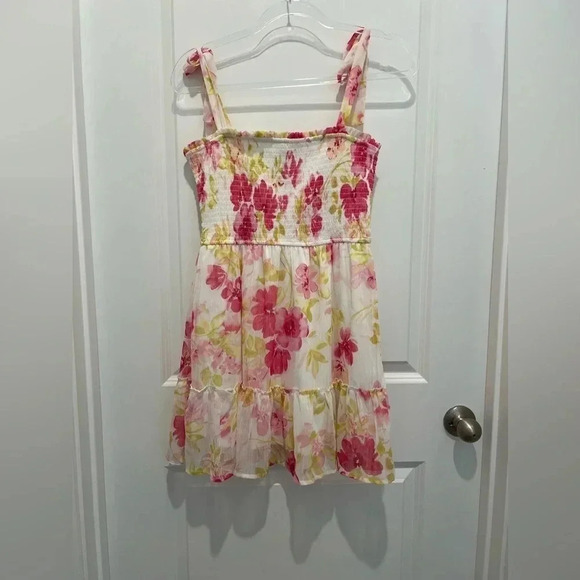 Francesca's Trixxi Pink Floral Sundress with Tie Straps - Picture 3 of 12